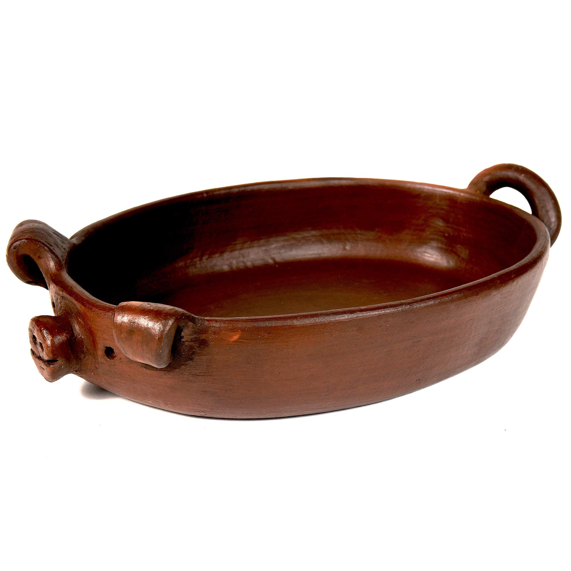 Ancient Cookware Pomaireware Clay Novelty Pig Faced Roasting Pan, 1.5 Quarts
