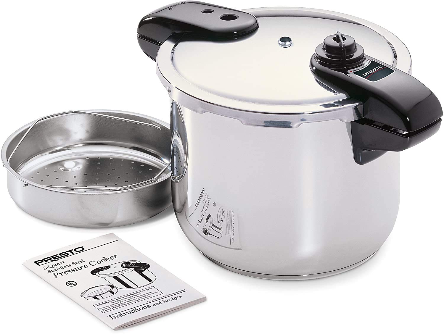 Presto 8-Quart Stainless Steel Pressure Cooker, Silver