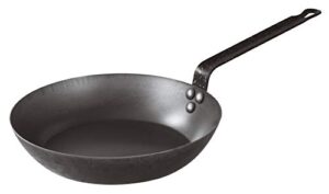 bellevie black carbon steel 16-gauge browning frying pan, dia 11 7/8" x h 2 1/4""