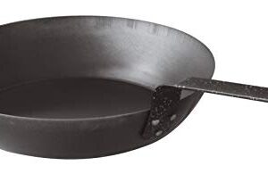 BelleVie Black Carbon Steel 16-gauge Browning Frying Pan, Dia 11 7/8" x H 2 1/4""