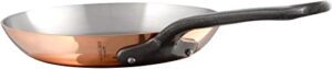 mauviel m'heritage m150ci 1.5mm polished copper & stainless steel frying pan with cast iron handles, 7.87-in, made in france