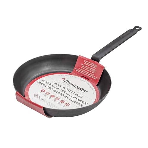 Browne Foodservice 573740 THERMALLOY 10.2"/26cm Black Carbon Steel Fry Pan