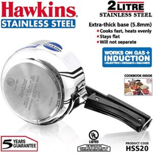 Hawkins B25 Pressure Cooker, 2 Litre, Silver