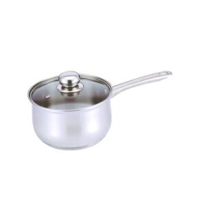 culinary edge saucepan with glass cover, 1-quart, 1 qt, stainless steel