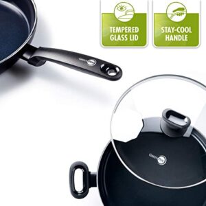 GreenPan CW001695-001 Torino 100% ToxinFree Healthy Ceramic Nonstick Metal Utensil/Induction/Dishwasher/OvenSafe Wok - 28cm/3.6L - Black