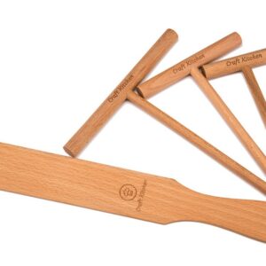 Craft Kitchen Crepe Spreader and Spatula Set - 4 Piece (Crepe Spatula 14" and 3.5", 5", 7" Crepe Spreaders) All Natural Beechwood and Finish - Comfortable Sizes Will Fit Any Crepe Pan - Made