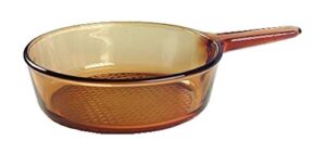 visions corning deep skillet chicken fryer with lid, amber