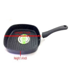 Non Stick Grill Pan Square Aluminum Grill pan Non Stick Cookware Gas Stove Compatible Only