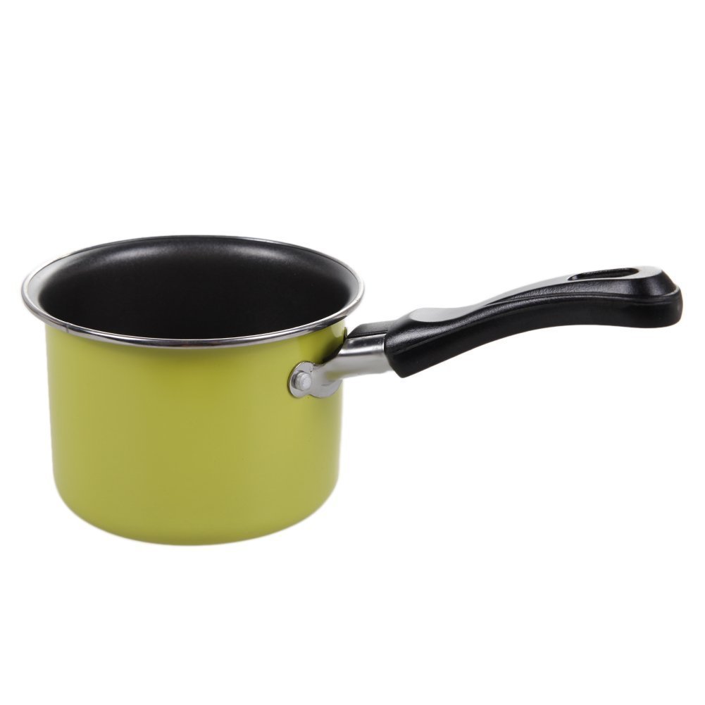 LI-GELISI Mini Chocolate Milk Pan Hard Anodized Non-Stick Coating Carbon Steel Pan 4.5 Inch Butter Sugar Melting Pot (Green)