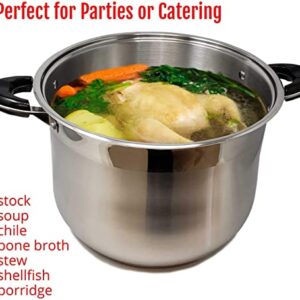 Professional 18/10 Stainless Steel 40 Quart Stockpot w/ Glass Lid