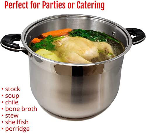 Professional 18/10 Stainless Steel 40 Quart Stockpot w/ Glass Lid