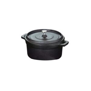 american metalcraft cipr5526 cast iron round casseroles and pots, 7.6" length x 3.5" width, black