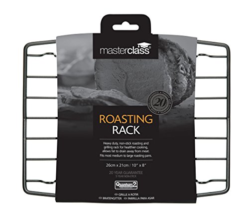 MasterClass KCMCTRAYNS26 26 x 20 cm Non Stick Roasting Rack, V Shaped, Carbon Steel, Silver