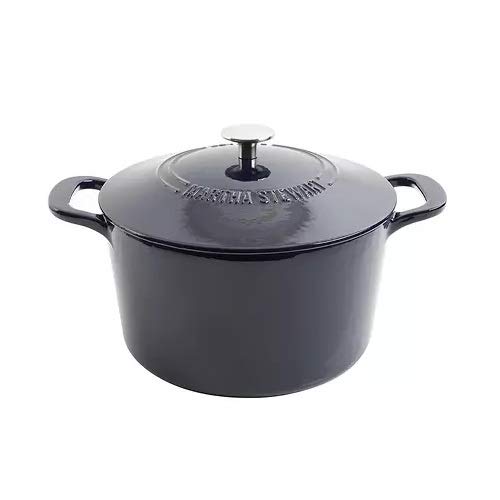 Martha Stewart 4-Quart and 7-Quart Enamel on Cast Iron Dutch Ovens, 2 Pack (Navy)