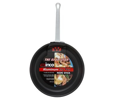 Winco AFP-10XC 10" Round Gladiator Fry Pan, 3003 Aluminum Alloy, Excalibur Coating - Aluminum Fry