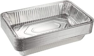 nicole fantini full size deep aluminum pan with no lids for baking, serving, roasting, broiling, cooking - l. 20 3/4" x w. 12 4/5" x d. 3 1/5" (10)