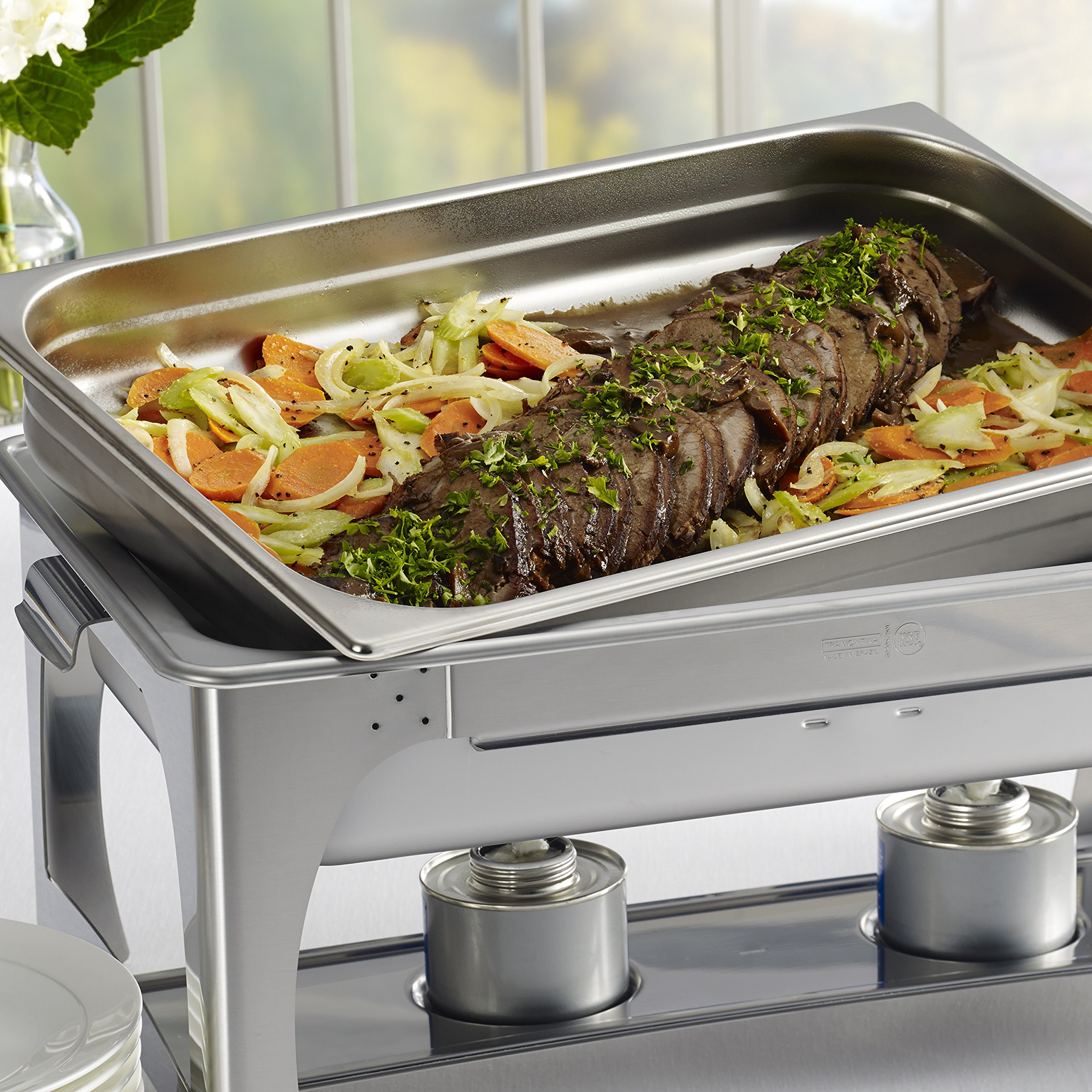 Tramontina 80205/520DS Pro-Line Stainless Steel Chafing Dish, 9-Quart, NSF-Certified