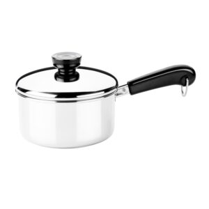 revere try-ply bottom 1-quart saucepan with lid, stainless steel