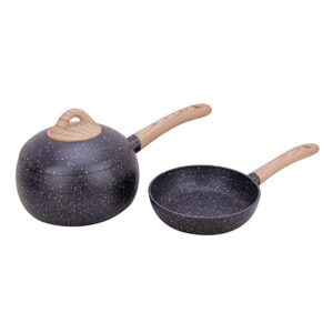 amercook spherical non stick wok with lid, frying pan and pot set, small skillet pfoa free, 6 inch