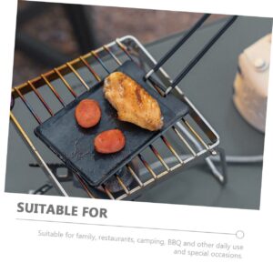 Cabilock Outdoor Griddle 2pcs Handle Cooking Striped with Frying for Iron Small Car Pan Griddle Outdoor Egg Pancake Stove Nonstick Compatible Folding Frypan Camping Mini Grill Non Sticky Veggie Tray