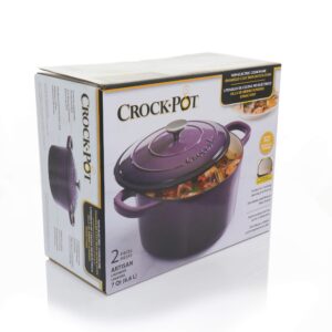 Unknown1 Artisan 2 Piece 5 Quart Enameled Cast Iron Dutch Oven with Lid in Lavender Purple, Medium