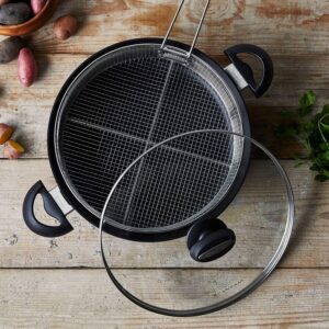 Scanpan ES5 Braiser with Lid and Fry Basket, Black