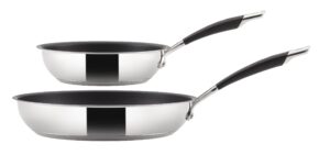 circulon momentum twin pack stainless steel frying pans, set of 2, 2 set