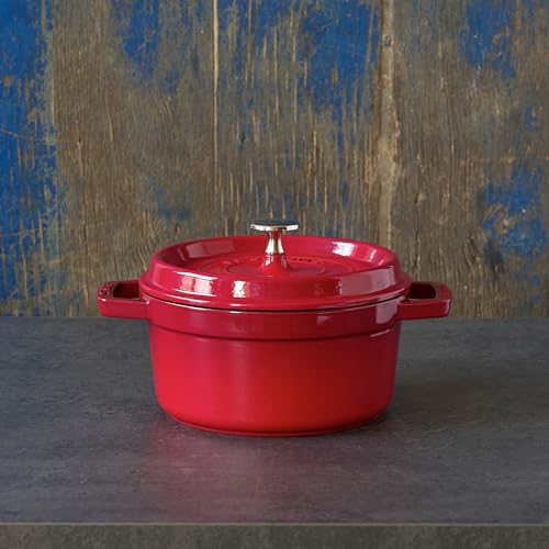 STAUB 1004228 Cast Iron Cocotte, Cherry, 30 cm