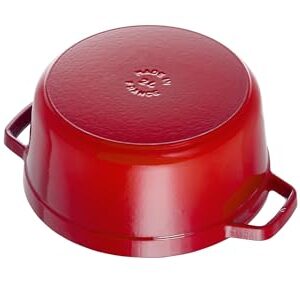 STAUB 1004228 Cast Iron Cocotte, Cherry, 30 cm