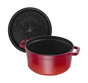 STAUB 1004228 Cast Iron Cocotte, Cherry, 30 cm