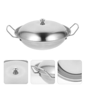 Anneome Stainless Steel Cooking Utensils 1 Set Pot Stove Pot with Lid Steak Stainless Steel Amphora Woks Pan
