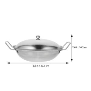 Anneome Stainless Steel Cooking Utensils 1 Set Pot Stove Pot with Lid Steak Stainless Steel Amphora Woks Pan