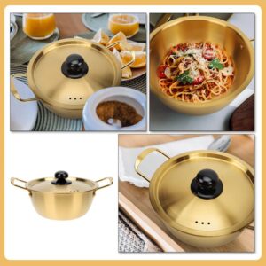 ERINGOGO Instant Noodle Pot Soup Pot Pots Double Handle Stockpot Korean Drama Stovetop Enamel Oven Rapid Noodle Cooker Seafood Steaming Pot Stew Pot Hotpot Elastic Casserole Stainless Steel