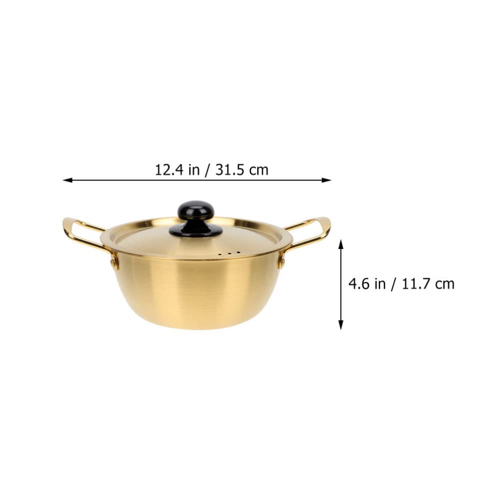 ERINGOGO Instant Noodle Pot Soup Pot Pots Double Handle Stockpot Korean Drama Stovetop Enamel Oven Rapid Noodle Cooker Seafood Steaming Pot Stew Pot Hotpot Elastic Casserole Stainless Steel