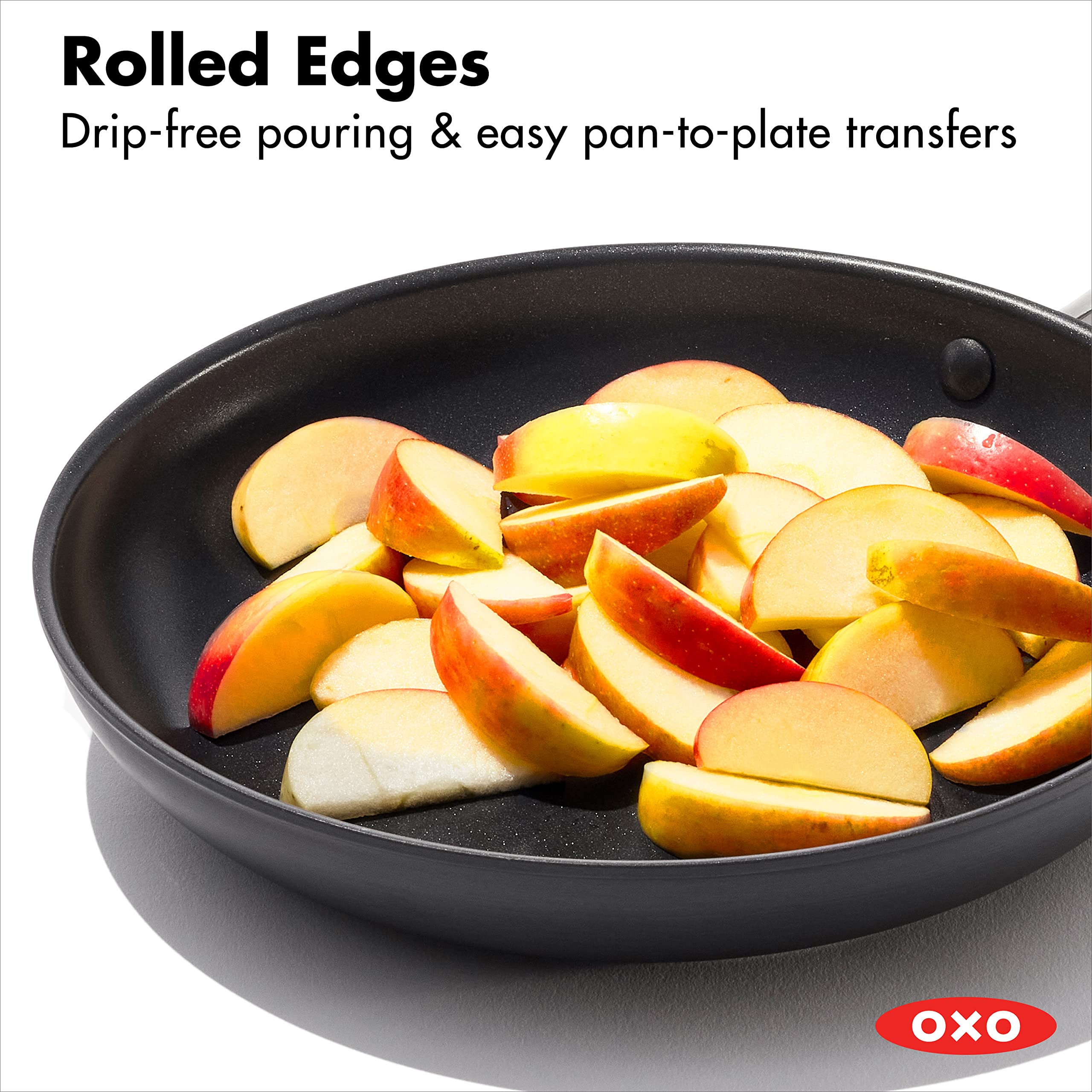 OXO Good Grips Hard Anodized PFOA-Free Nonstick 12" Frying Pan Skillet & Good Grips Pro Hard Anodized PFOA-Free Nonstick 10" Frying Pan Skillet, Dishwasher Safe, Oven Safe, Black