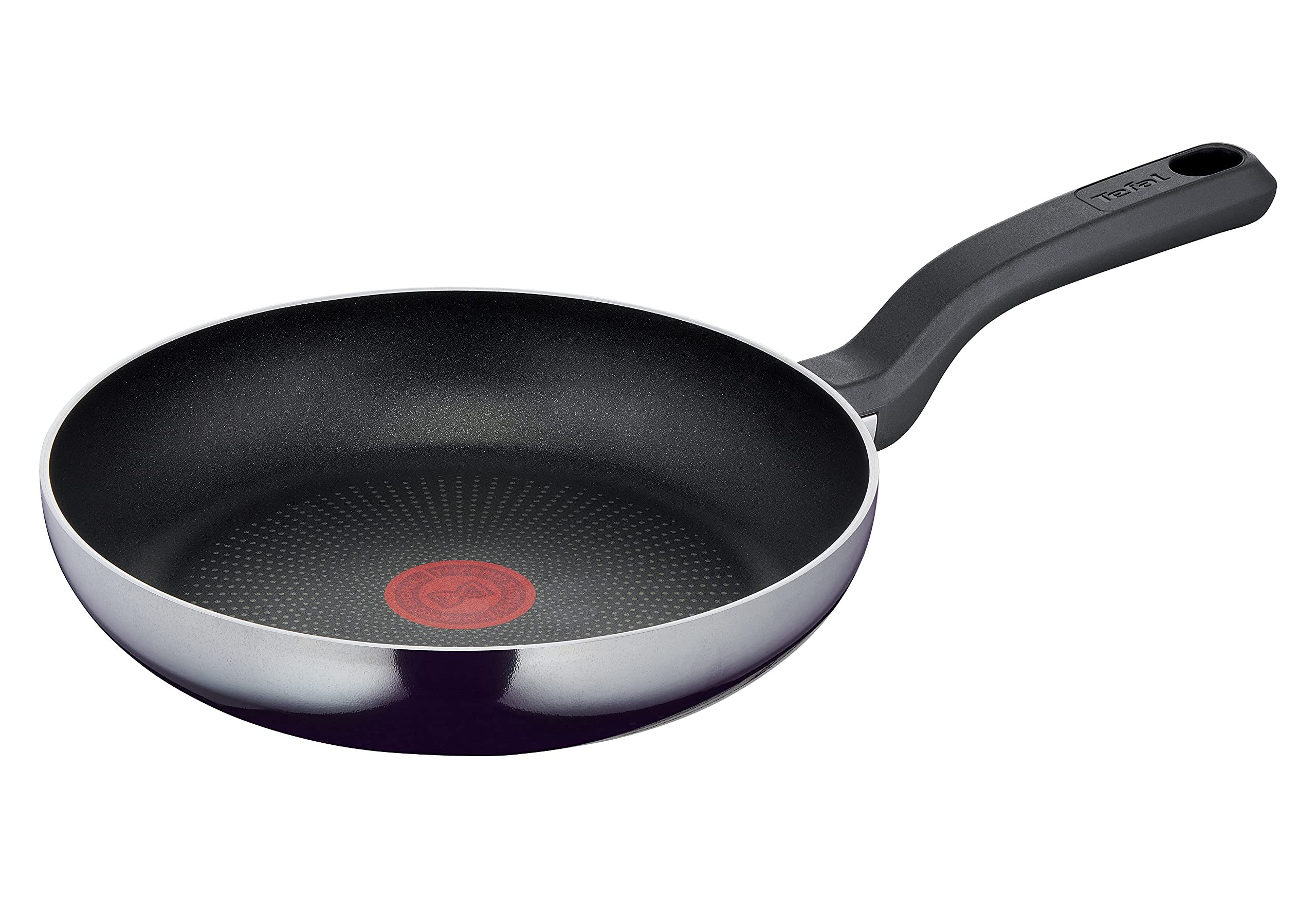 Tefal D52604 Resist Frying Pan 24 cm Safe Titanium Non-Stick Coating Thermo-Signal Temperature Indicator Easy Cleaning Flame Protect Technology Black