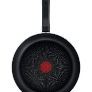 Tefal D52604 Resist Frying Pan 24 cm Safe Titanium Non-Stick Coating Thermo-Signal Temperature Indicator Easy Cleaning Flame Protect Technology Black