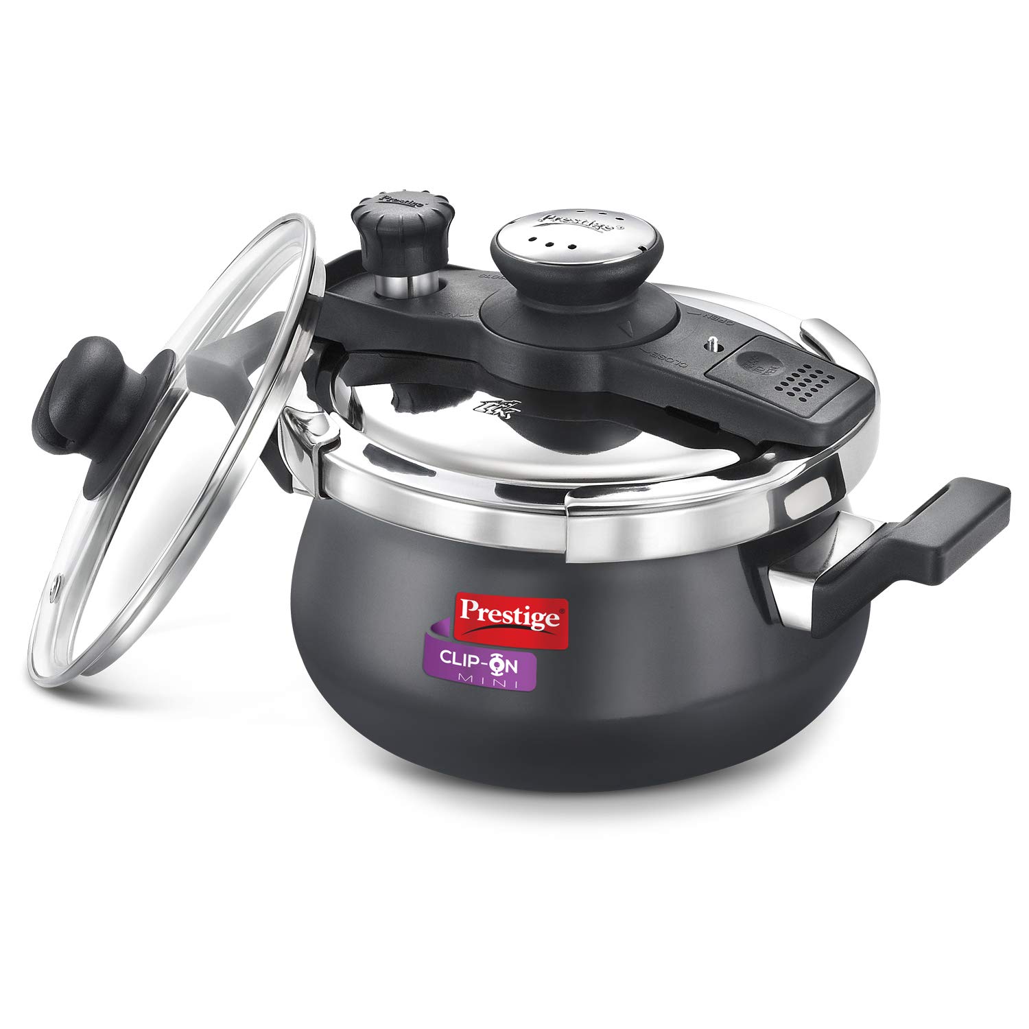 Prestige PRCHAH3G handi pressure cooker 3 liter, Black