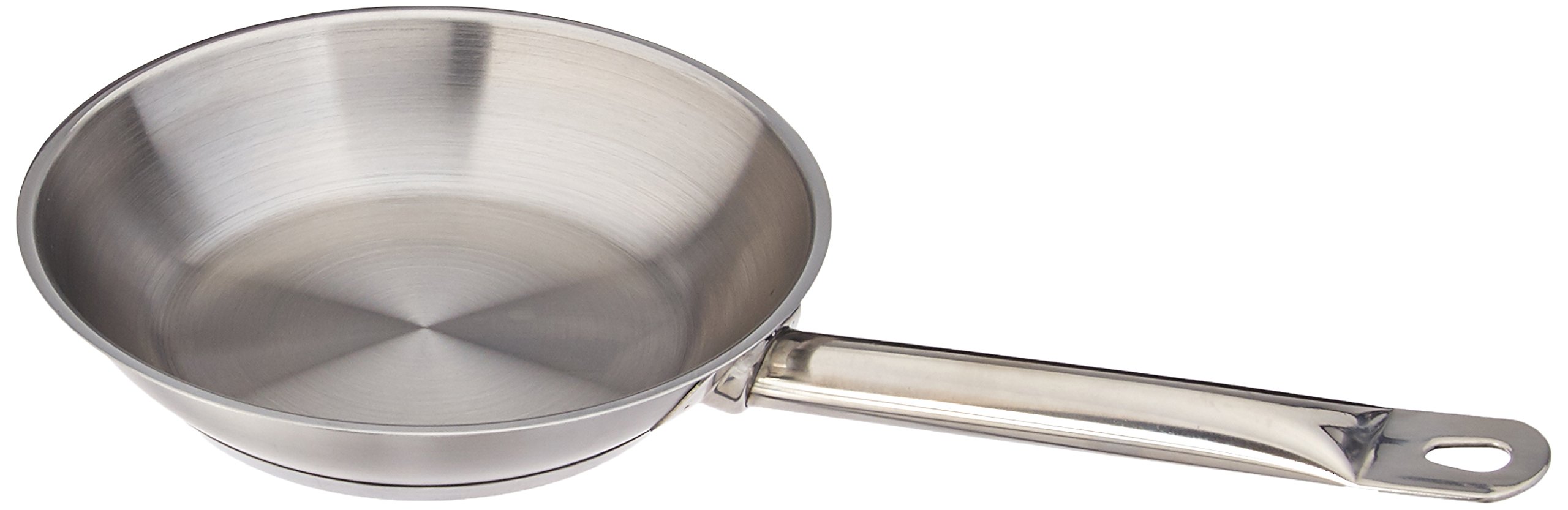 Royal Industries Frying Pan, 8" x 1.6" HT, Stainless Steel, Commercial Grade - NSF Certified 1/EA