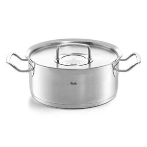 fissler pure-profi collection stainless steel dutch oven with lid, 4.9 quart