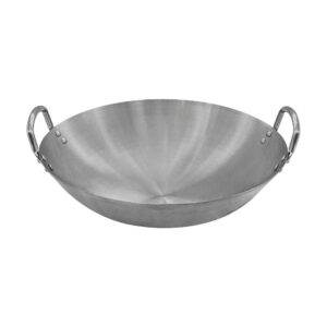 prolinemax 15" stainless steel wok with handle cookware 5'' depth