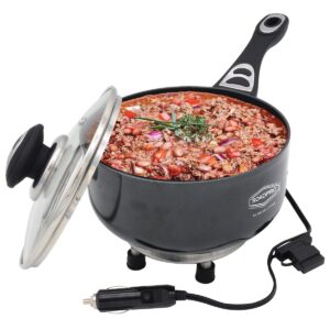 RoadPro 12V Power Supply Portable Travel Saucepan with Non-Stick Surface