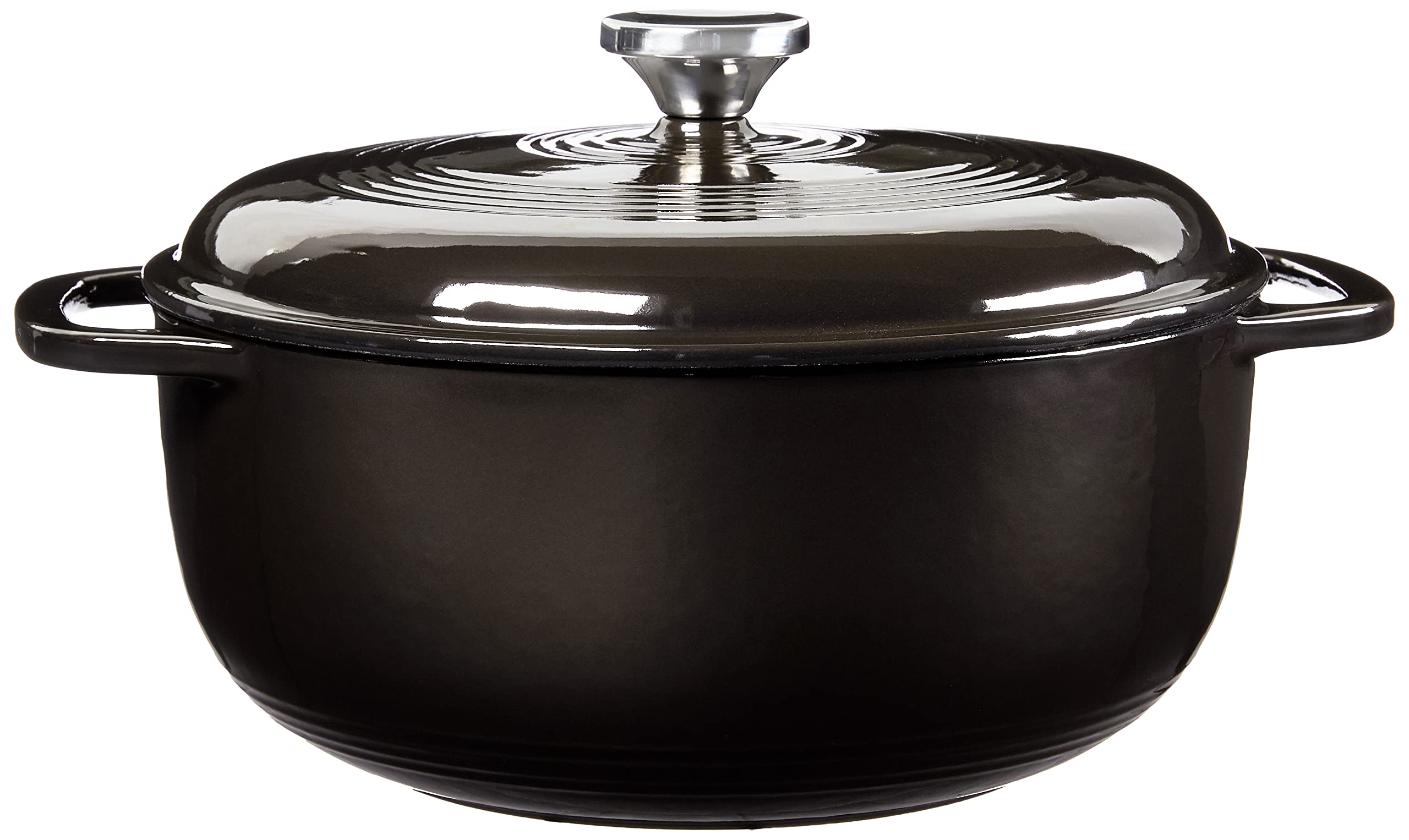 Lodge Manufacturing Company EC6D18 Enameled Dutch Oven, 6 qt, Midnight Chrome & Seasoned Cast Iron Care Kit