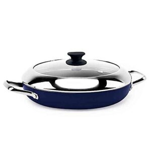 Blue Diamond Grill Genie Pan - Ceramic Nonstick 11-Inch Covered in Blue