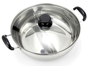 stainless divided hot pot 30cm