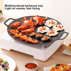 Korean Griddle Pan, Korean BBQ Plate Barbecue Grill Non Stick Circular Frying Pan for Home Outdoor Stove, Non-stick Coating frying Pan(Gas Model 30cm)