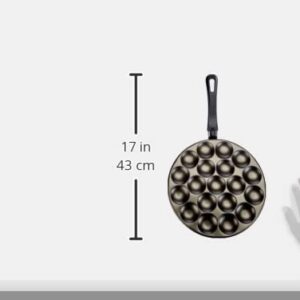 patisse Poffertjes Pan Set with Recipes Mixing Bottle and Reeds, Aluminium, Black, 25 cm 6 Units