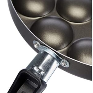 patisse Poffertjes Pan Set with Recipes Mixing Bottle and Reeds, Aluminium, Black, 25 cm 6 Units