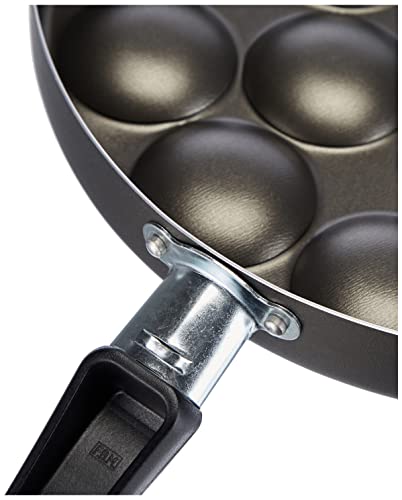 patisse Poffertjes Pan Set with Recipes Mixing Bottle and Reeds, Aluminium, Black, 25 cm 6 Units