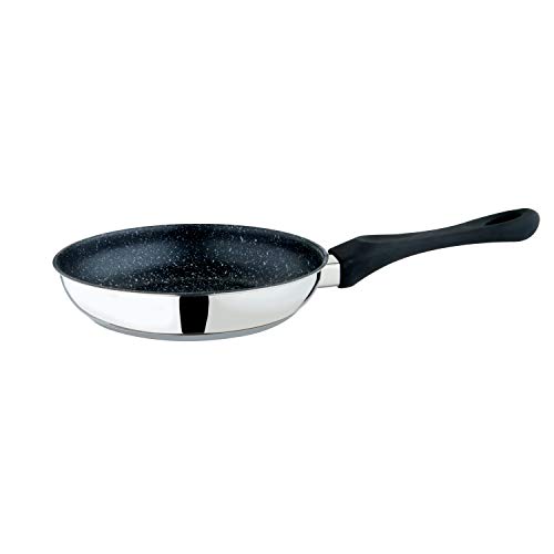 MEPRA, GLAMOUR STONE FRYING PAN, 20 CM, BLACK STAINLESS STEEL FINISH